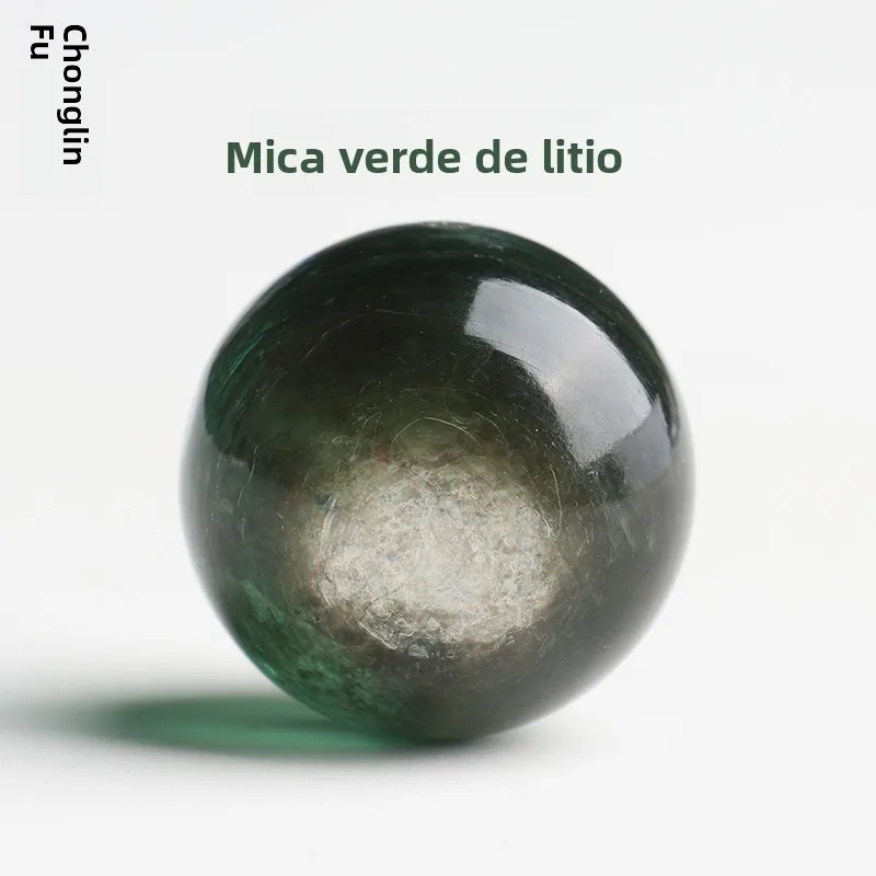 Cuentas Sueltas de Mica de Litio Verde Mineral Natural, Cuentas Redondas para Pulseras DIY, Accesorios de Joyería de Cuarzo C...