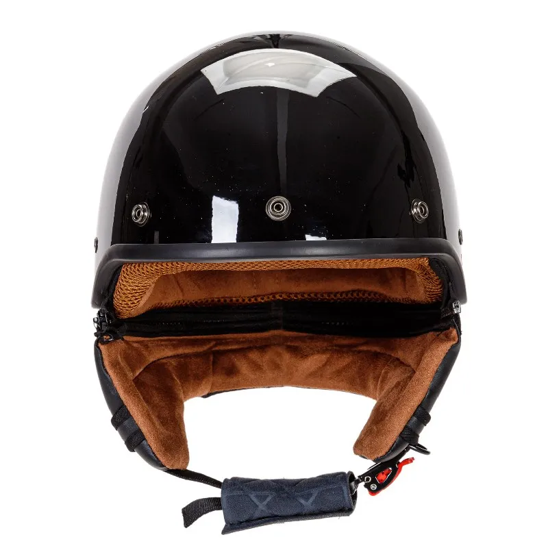 Professional Half face helmet DOT approved with visor and leather neck cover univere moto helmet