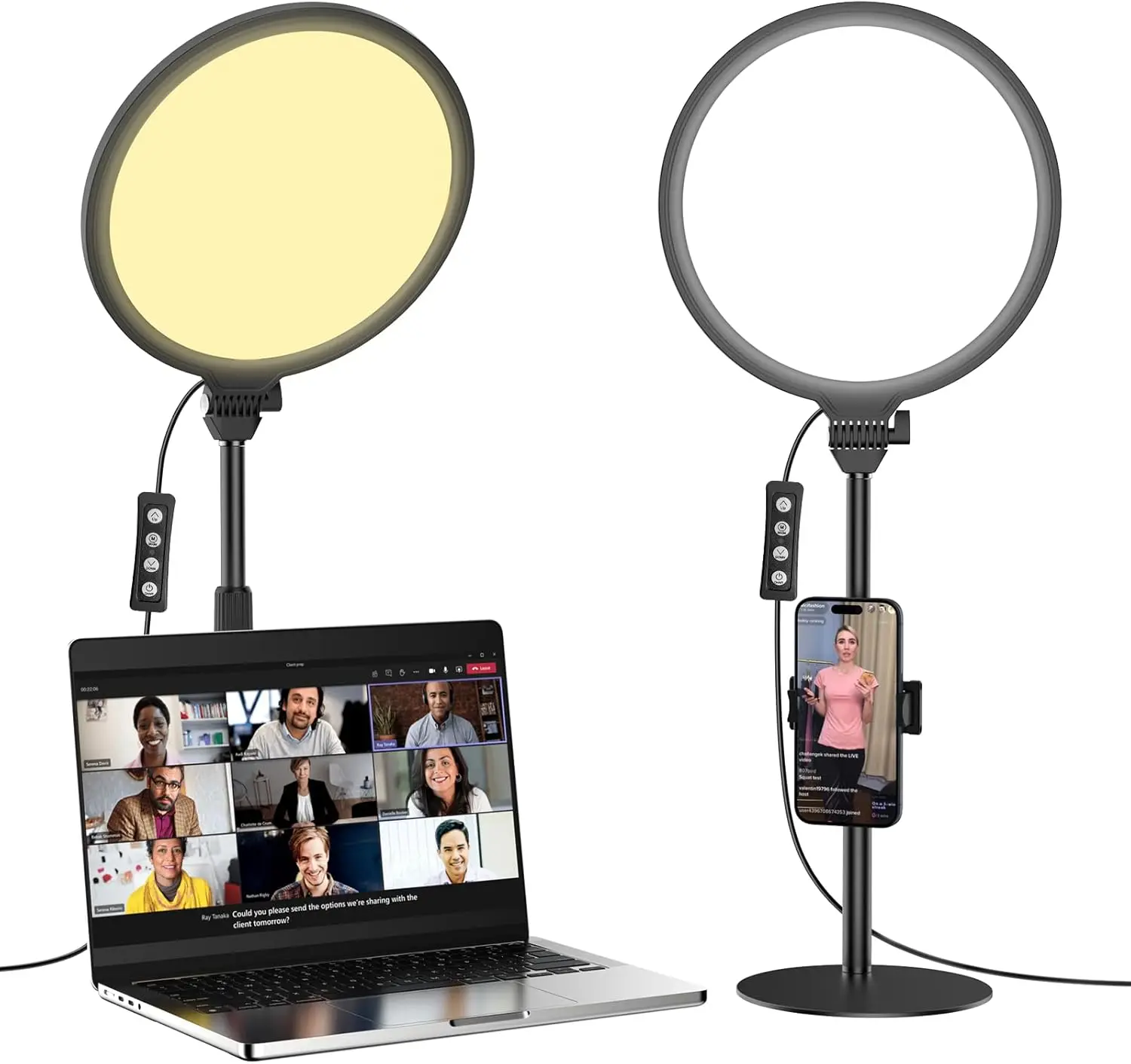 

10.5in LED Desk Ring Light, Video Conference Lighting for Zoom Meeting/Video Calls, Live Stream, Home Office, Computer L