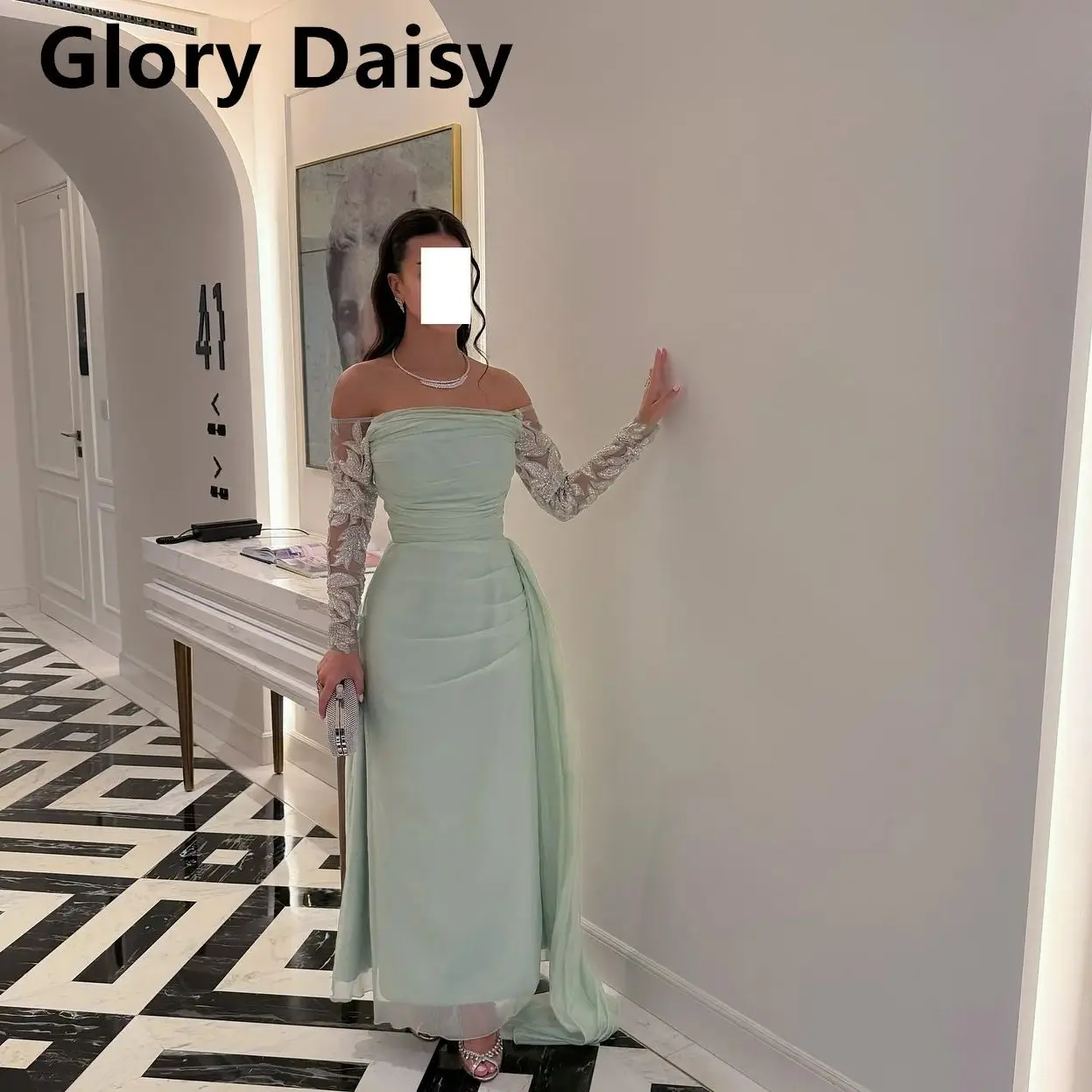 Off Shoulder Prom Dress Strapless Watteau Train Evening Dresses Backless Beadings Saudi Arabia Formal Party Dress Customized