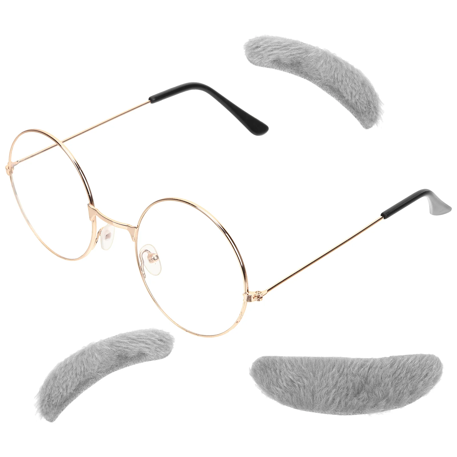 Schnurrbart-Kunstbart-Set, Herrenbekleidung, Brille für alte Männer, für Kinder, 100 Tage Schulkostüm, Maske, Perücken