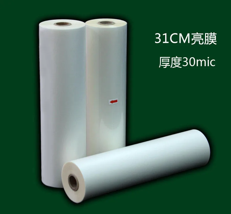 Pre-coated bright , matte 31CM wide 1 inch core thickness 30mic (BOPP pre-coated business card film