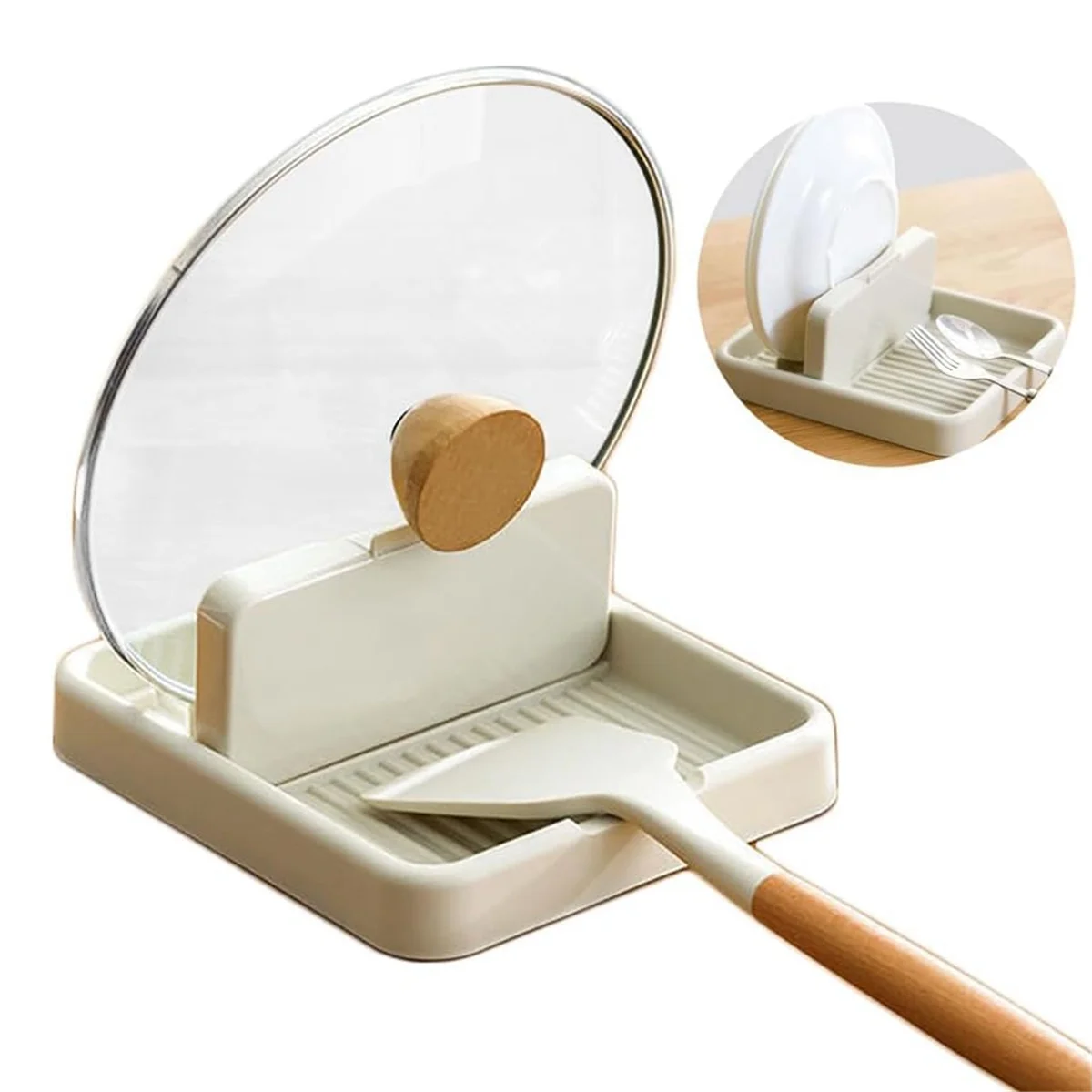 

Y31A Полка для крышек кухонной кастрюли Складная термостойкая полка для кухонной утвари Подходит для вешалок для лопаток, крышек для кастрюль, зажимов, ложек