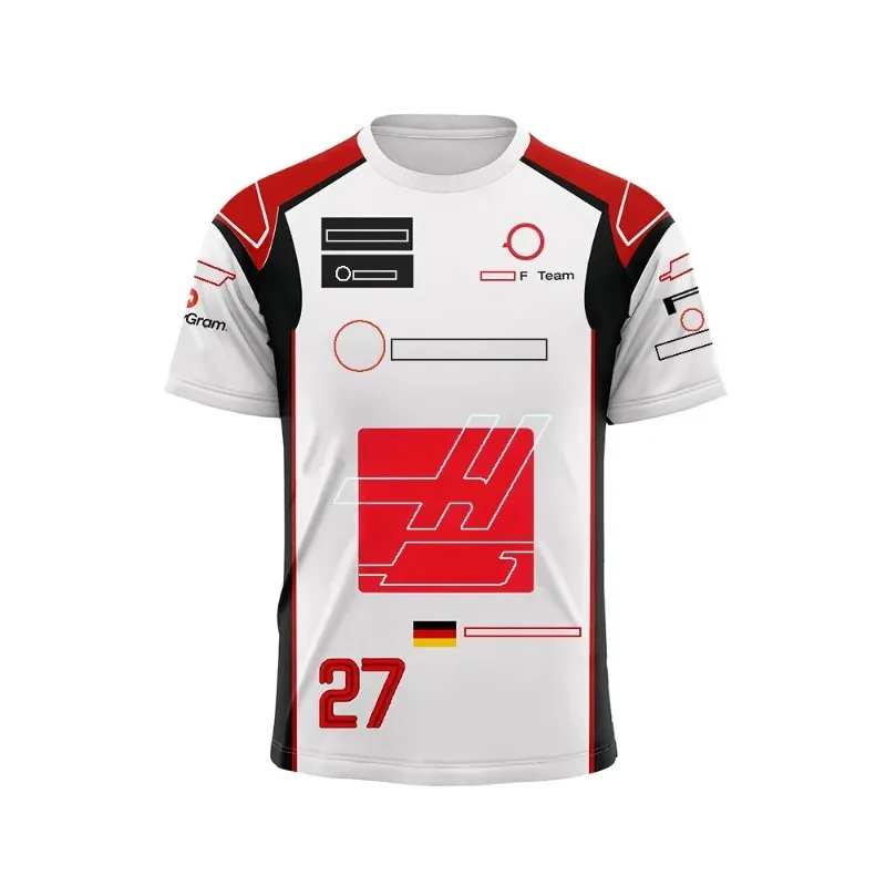 F1 Team Update F1 Team Printed Formula 1 Racing Men's O Neck Extreme Sports Short-Sleeved Outdoor Oversized Jerseys T-Shirt