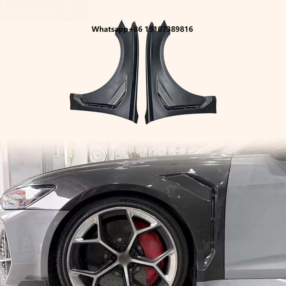 For RS6 C8 19-26 Partial Carbon M Type Front Bumper Side Vented Fender Pair