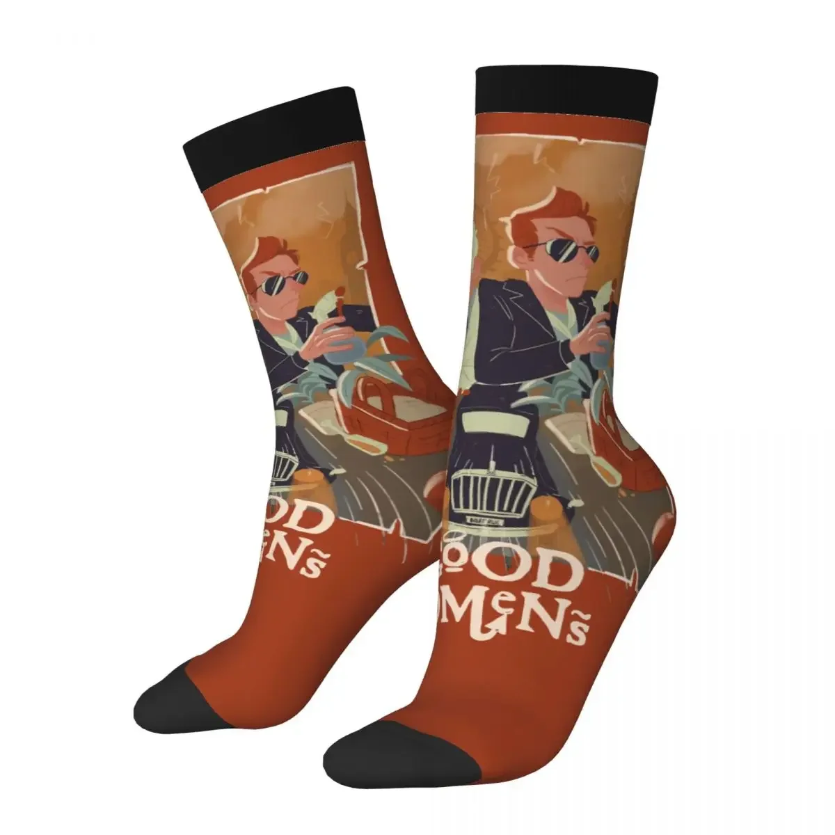 

Good Omens Socks Men Women Fashion Crowley and Aziraphale Socks Novelty Spring Summer Autumn Winter Socks Gift