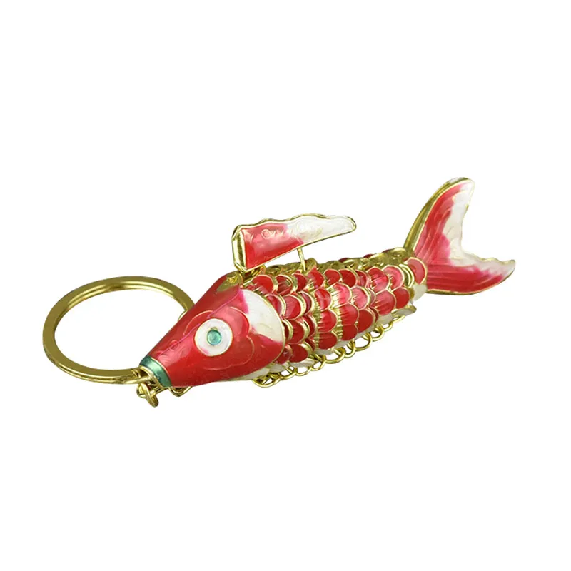 

Enamel Metal Animal Key Rings for Men Women, Goldfish Keychain, Swing Large Chinese Cloisonne Fish Key Rings, Beautiful Gifts