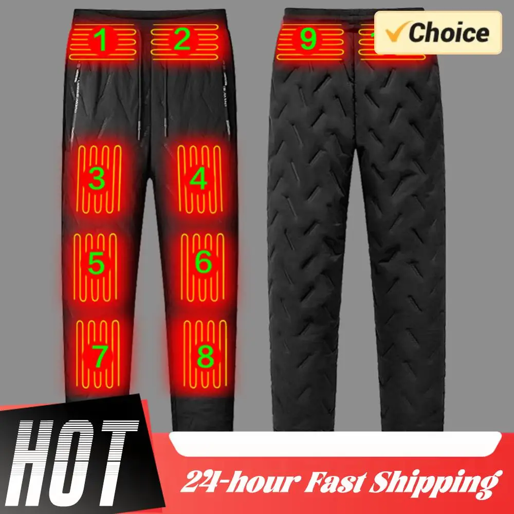 Pantaloni riscaldanti intelligenti da 10 zone Pantaloni riscaldati unisex Pantaloni riscaldati elettrici invernali Abbigliamento scaldino elettrico caldo per esterni