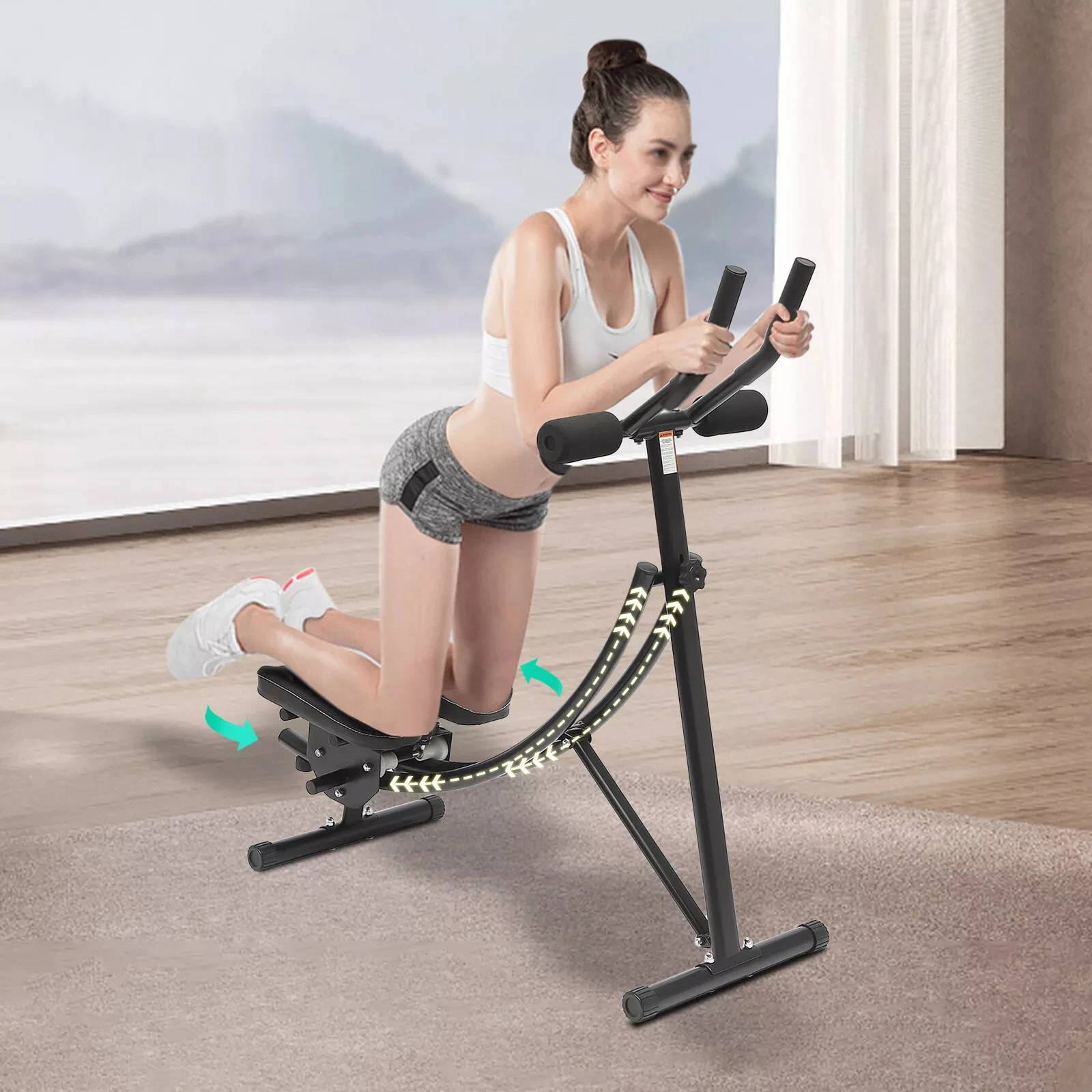 

Abdominal Crunch Trainer - Ab Machine Coaster for Home Gym Core Fitness