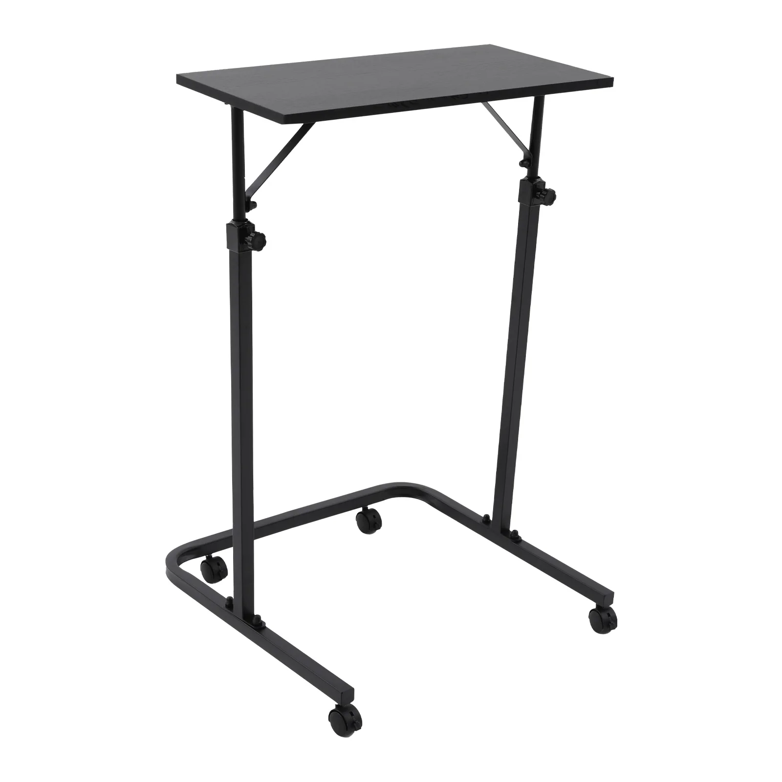 60x30cm Höhenverstellbare Mobile Arbeitsstation, U-förmiger Fitness-Schreibtisch mit Rollen für Heimbüro Fitnessstudio Stehpult (Schwarz) – Detail 7