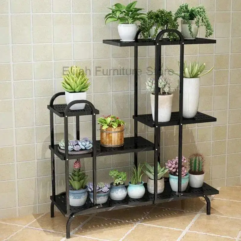 

Designer Decoration Aesthetics Modern Flower Rack Unique Living Room Balcony Plant Flower Pot Rack Trendy Muebles Furniture