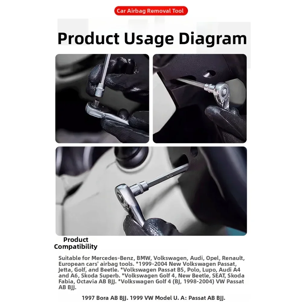 

Набор инструментов для автомобильных подушек безопасности, 12 предметов для использования с европейскими автомобильными системой подушек безопасности с нескользящими ручками для безопасной эксплуатации