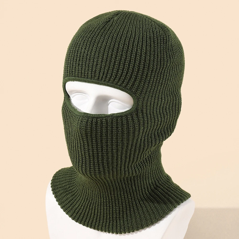 Winter Fashion Knitted Hat Men's and Women's Solid Color Hooded Ear Protection Hat Suitable for Outdoor Cycling to Keep Warm