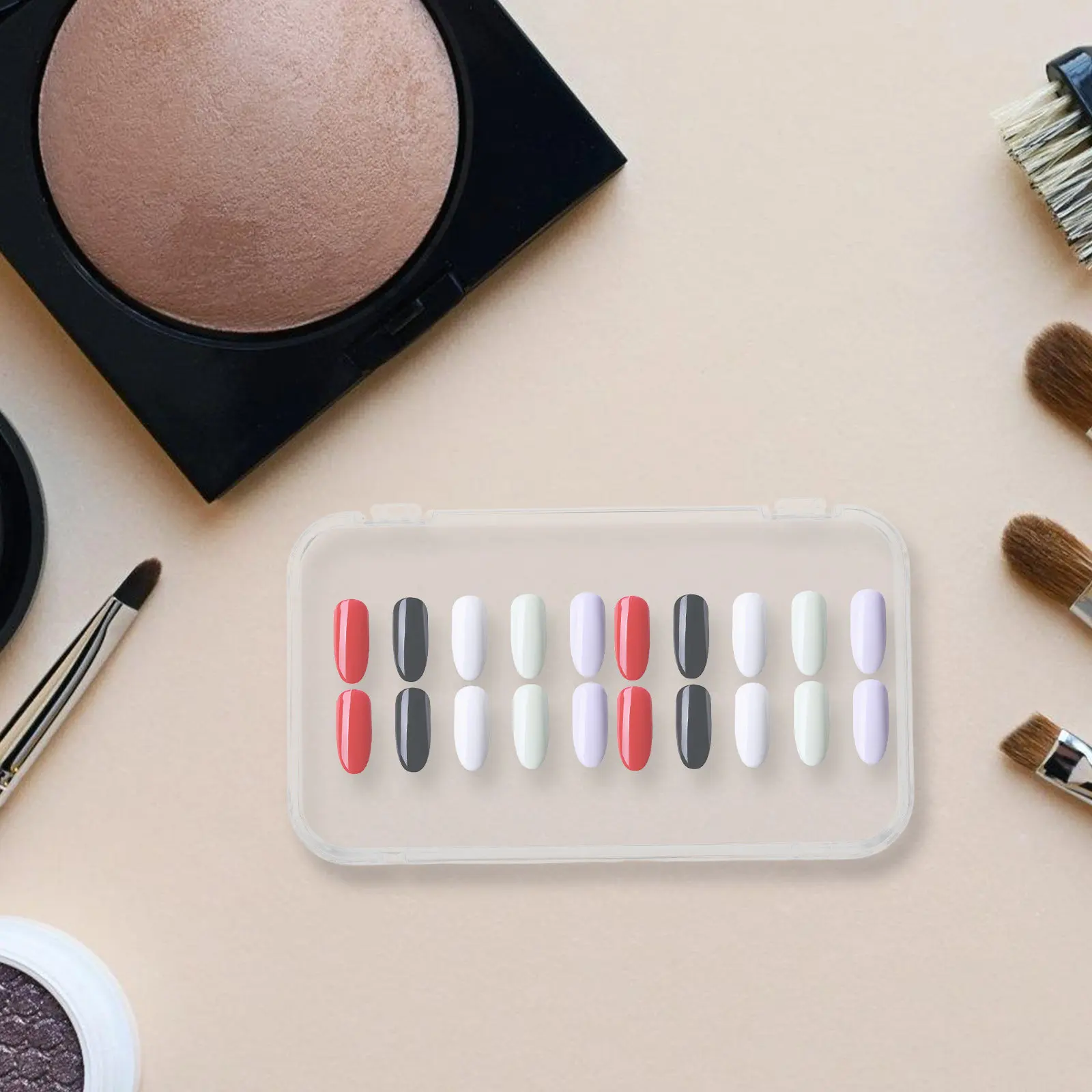 

12Pcs Press on Nail Storage Organizer Transparent Rectangle Plastic Box Clear Container for Nails Tips Small Accessory Storage