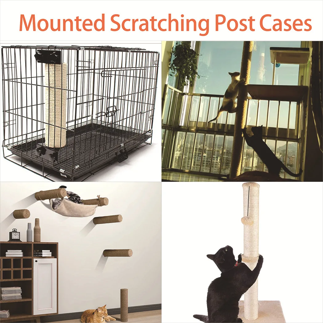 DIY Cat Scratching Post Replacement Post for Cat Tree Cat Tower Furniture Kittens Scratch Pole with M8 Screw Accessories
