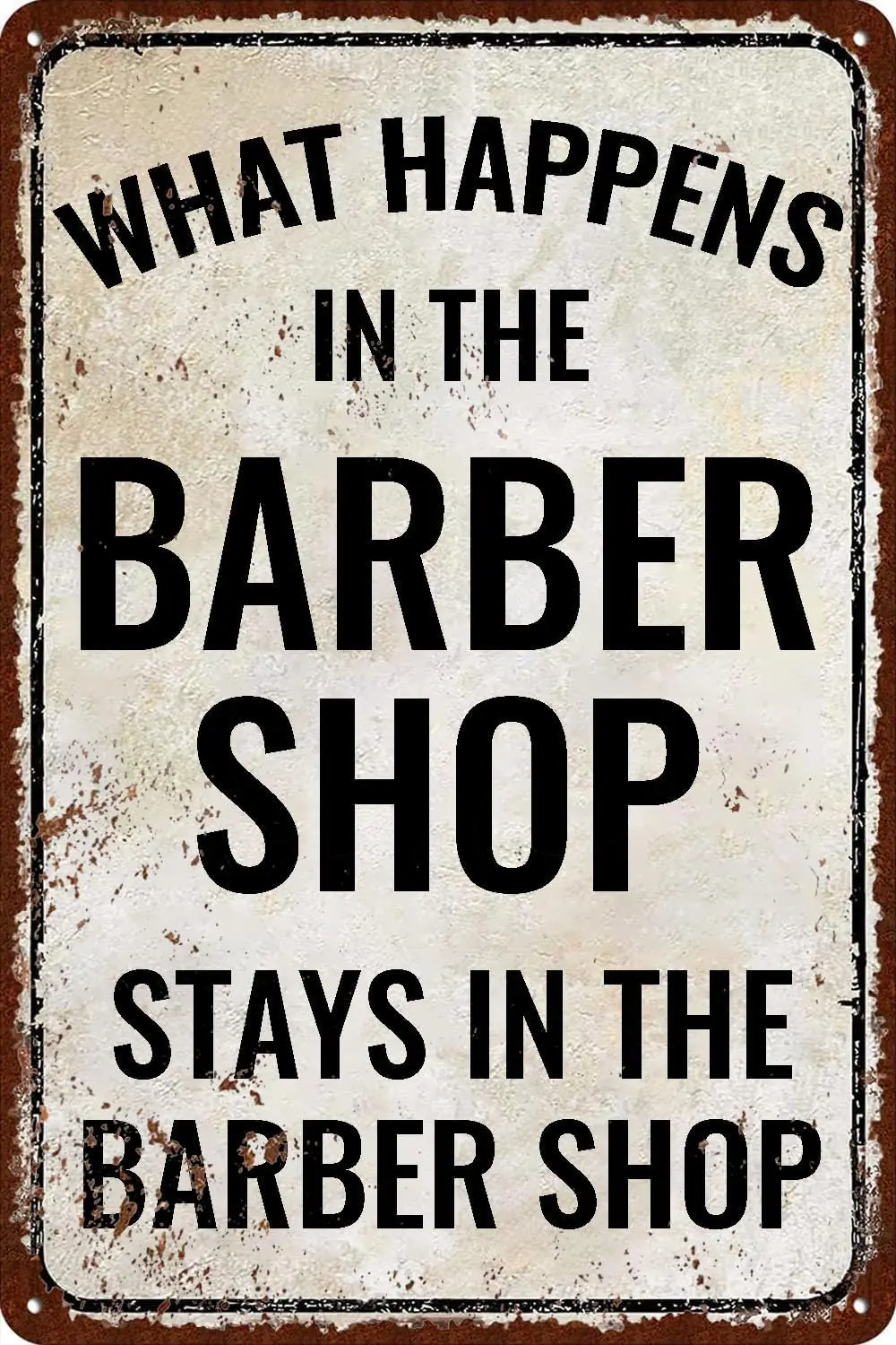 Tin Sign Vintage Kitchen Barber Shop Metal Plaque Signs Gift  White