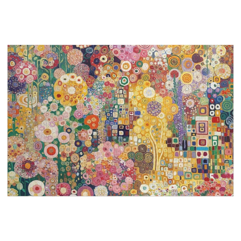 

Пазл с цветами Густава Климта, индивидуальные игрушки для детей, произведения искусства, персонализированный подарок, персонализированная детская игрушка-пазл