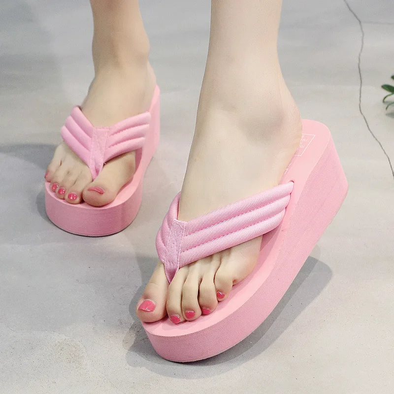 Fashion Women Flip Flops Summer Beach Platform Slippers Casual Outside Wedges Sandals Summer Women Shoes Leisure Slippers