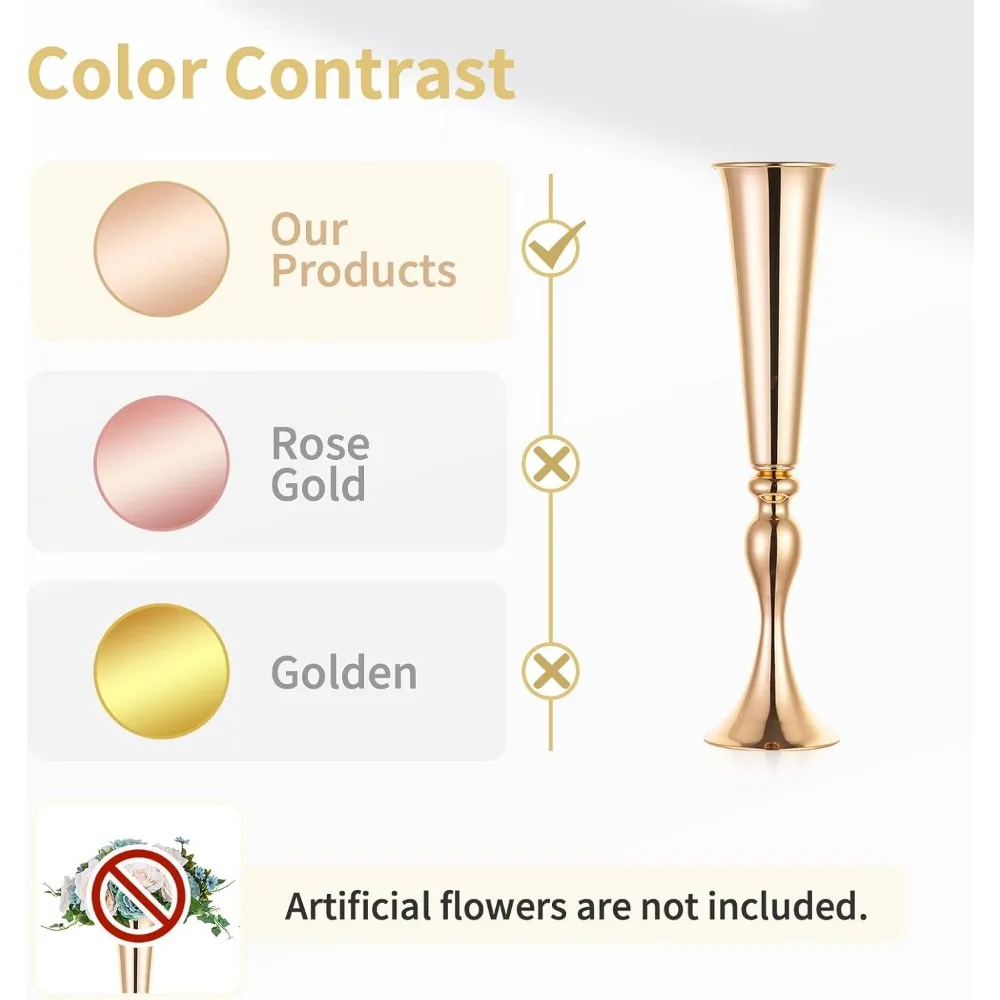 Elegant Tall Centerpiece Vases Set of 6 for Weddings and Party Decors