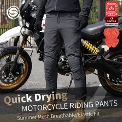 SFK Motorbroek Heren Rijbroek Zomer Mesh Ademend Sneldrogend Met CE Beschermende Armor Uitrusting Accessoires