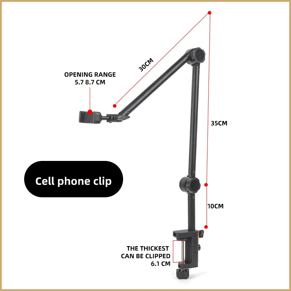 Tablet Long Arm Stand for iPad Tablet Bracket 360° Rotating Desk Side Phone Mount for 4~12.9 inch Phone Tablet