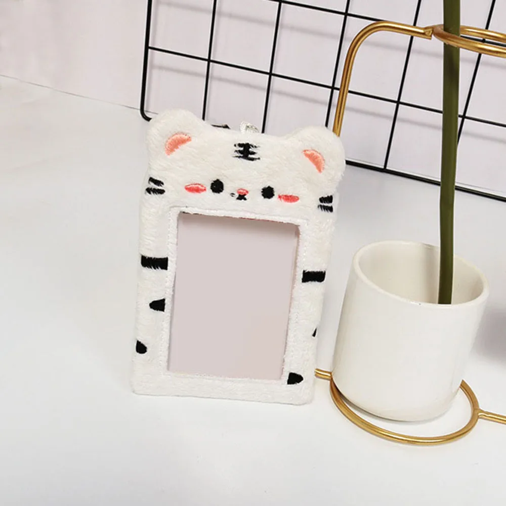 Spectacle Cat Card Cover Rabbit Shape Photocard Holder White Tiger Plush Card Cover Star Chasing Pendant Idol Card Sleeves