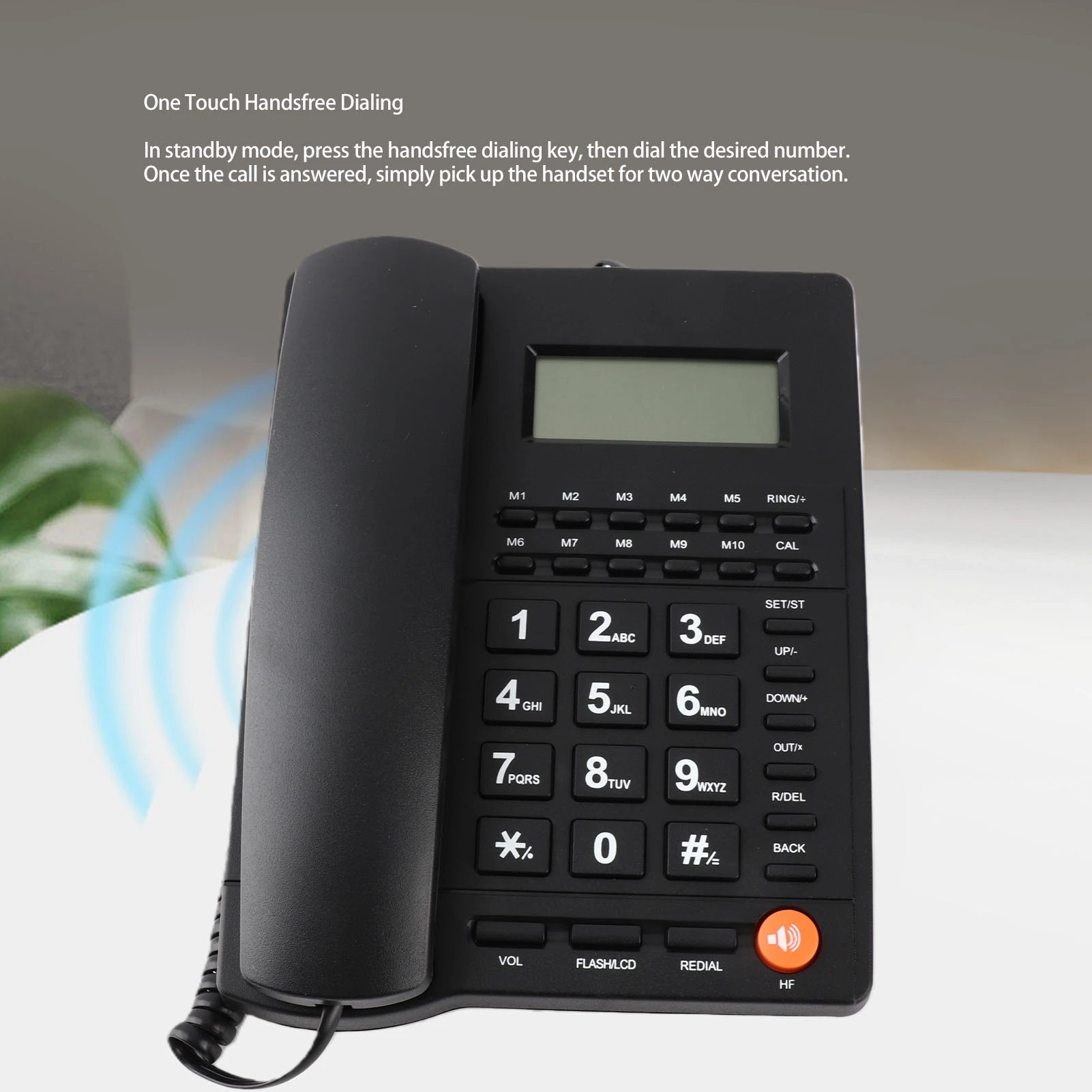 Corded Desk Telephone Corded Landline Phone Caller ID Hotel Home Phone Large Key Telephone with Speaker Clear Display Home Phone