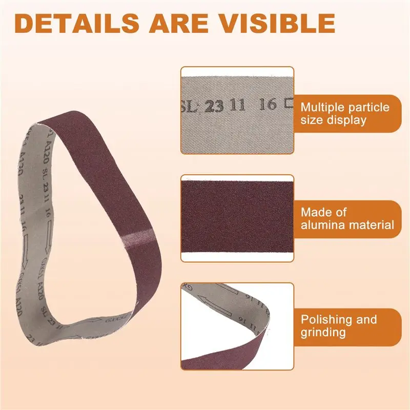 PZHI-10Pcs Sanding Belts For Grinding Polishing Mixed 60/ 120/ 150/ 240 Grit 50 X 686 Mm