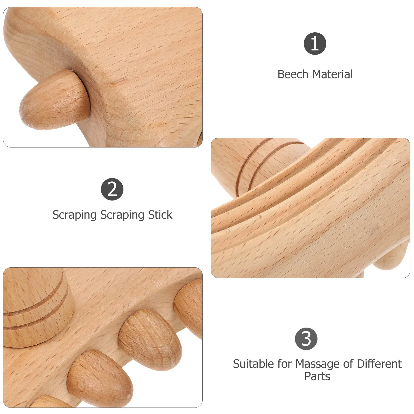 

Wood Massager Tool Neck Massage Stick Manual Muscle Scraper Portable Back Massager for Relief and Relaxation Muscle Scraper Tool