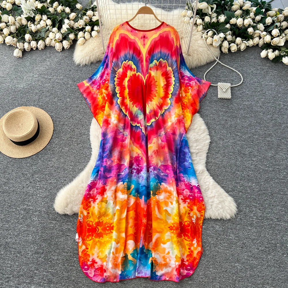 chic print loose fairycore Elegant Evening Party Women Fashion Vintage Vestidos summer A-line dress