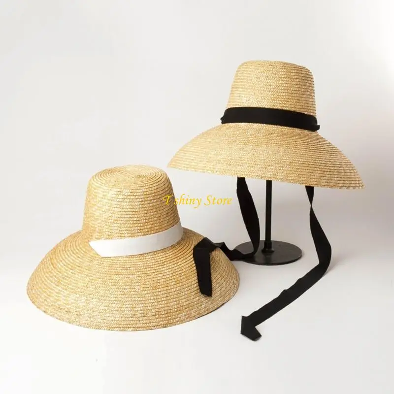N58F Color for Sun Hat Wide Brim Straw Hat for Sun for Protection All-match Spring Summer for Outdoor Daily Wear Street