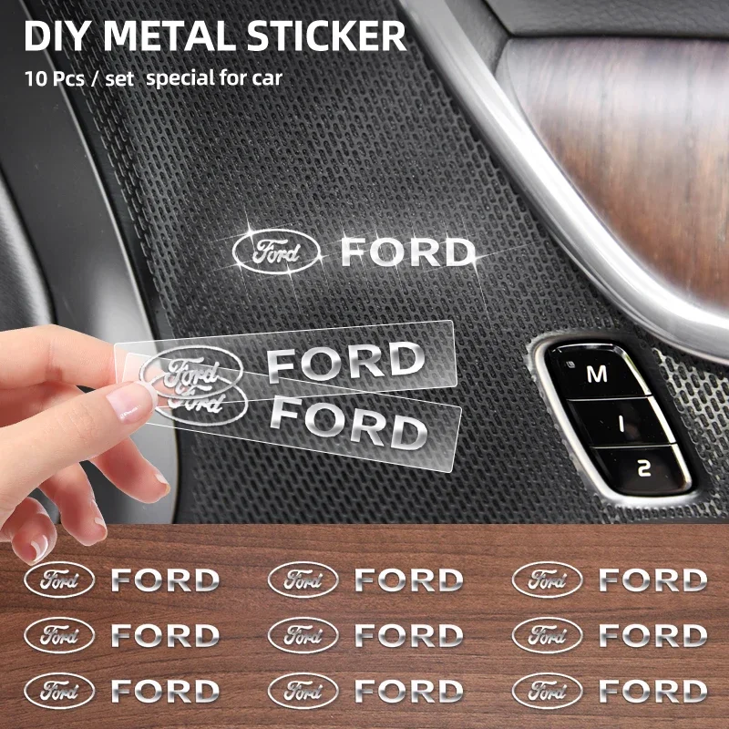 Car Logo 3D Metal Stickers Decorative Auto Accessories For Ford Focus Mk2 Mk3 Fiesta Ranger Mondeo Mk4 S-MAX Kuga Mustang Escort