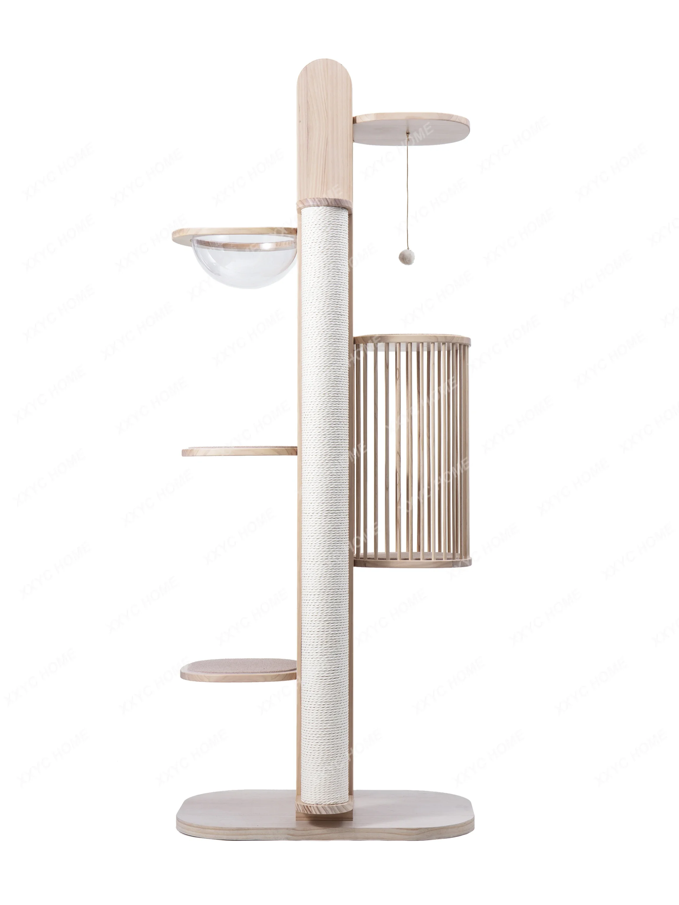 Solid wood cat climbing frame cat nest cat tree integrated large luxury simple acrylic jumping platform