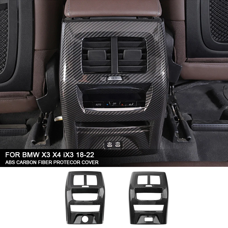 

Car Rear Air Vent Cover Center Console Rear Air Outlet Protective Frame Panel Interior Accessory For BMW G30 G20 X3 X4 iX3 18-22