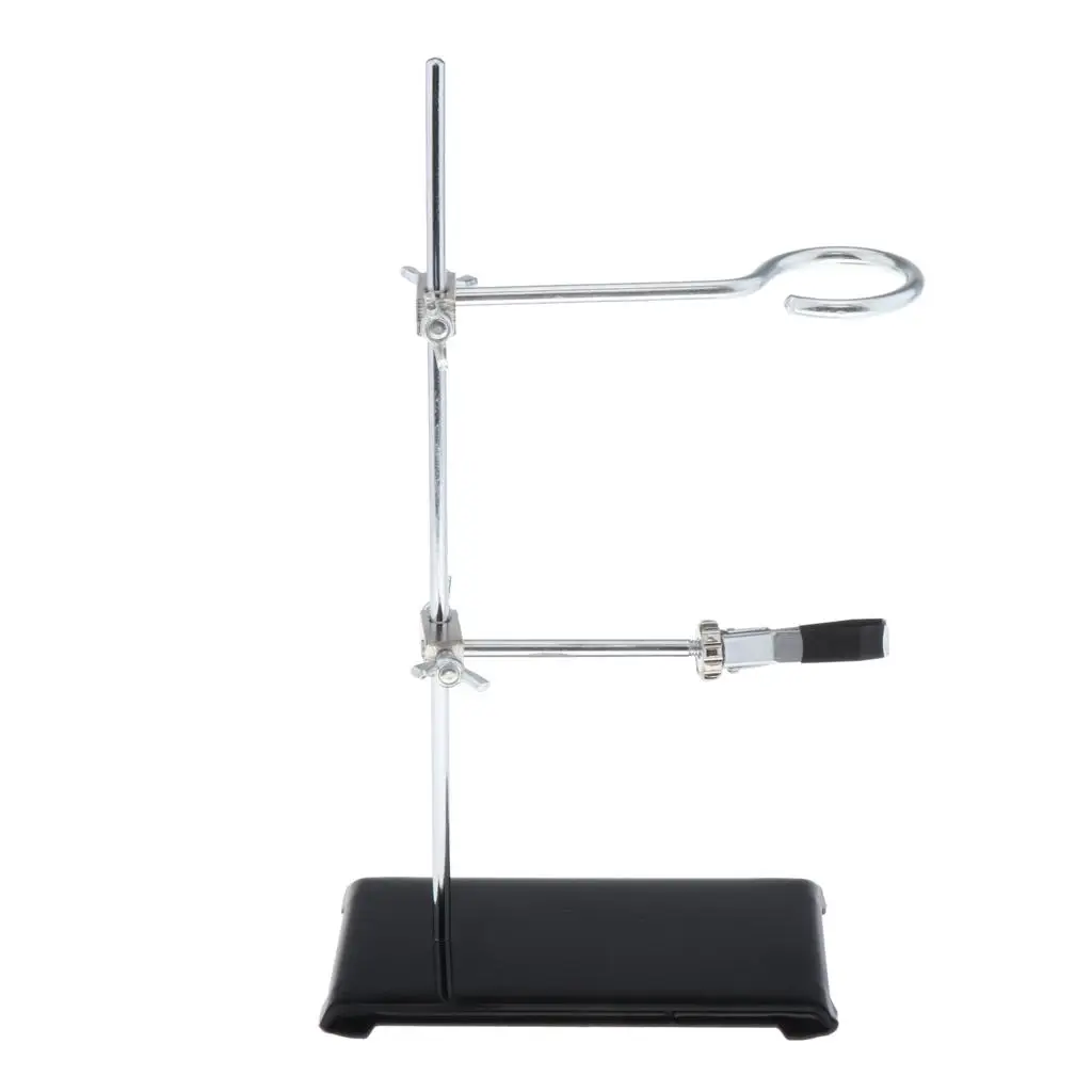 Iron Stand, Firm and Solid Base, Rod, Cork , Clamp with Head and Retort Ring, Easy to Use and Install