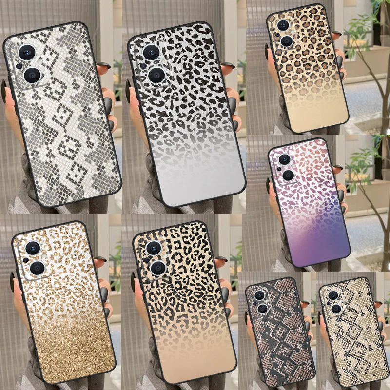 Animal Print Ombre Tiger Snake Case For OPPO Reno 8 7 Lite Reno 3 4 5 6 Lite 8T 4Z 5Z Find X5 X2 X3 Lite Neo X6 Pro Cover