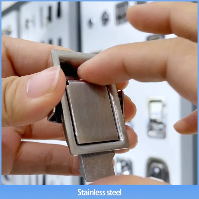 （4-Piece Set）Small Lock Flat Pulling 304 Stainless Steel New Equipment Household Cabinet Industrial Equipment Cabinet Lock