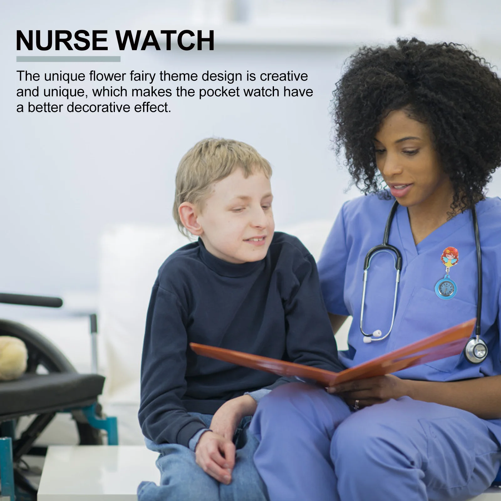 

1pc Nurse Pocket Quartz Alloy Retractable Clip-On Design Nursing Staff Gift Women Nurse Watch Fashionable Hanging Fob Watch