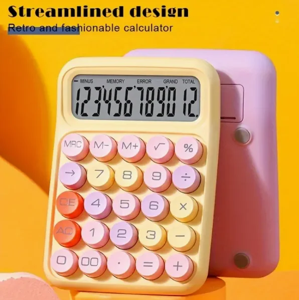 آلة حاسبة الألوان الدوبامين ذات القيمة العالية | حساب يومي رقمي صغير وجديد وجميل مكون من 12 رقمًا فائق التكيف #3