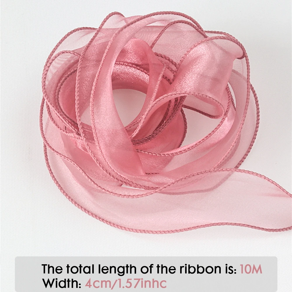 Organza Ribbon Roll 40mm Satin Ribbon Organza Ribbons 10M/Roll For Gift Wrapping Wedding Birthday Party Decor