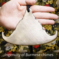 Authentic Nepal Handmade Triangle - Premium Musical Percussion Instrument with Genuine Leather Strap, Perfect for Meditation/Yog