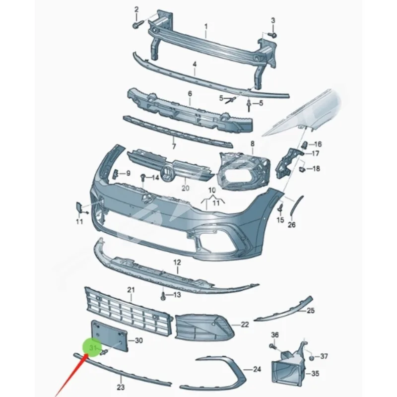 إطار لوحة الترخيص الأصلي برشام طويل مسمار N90346302 لفولكس واجن جولف 7 7.5 8 MagotanB6 B7 B8 CC N90 346 302 #3