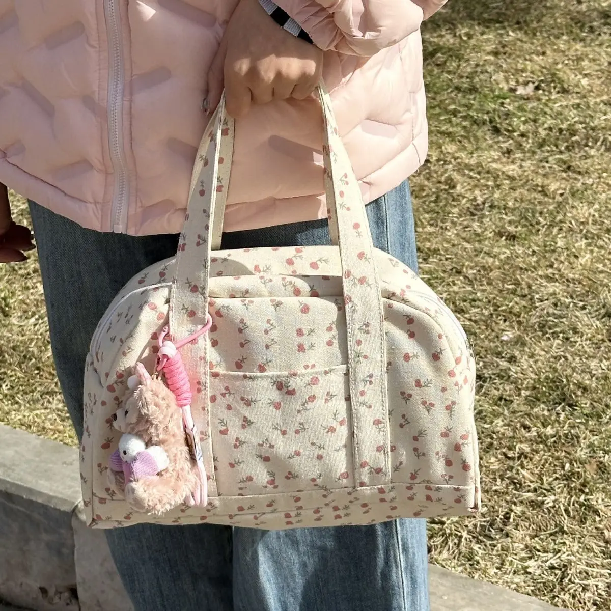 Torby na ramię o dużej pojemności damskie wzornictwo kokardki słodkie wszystkie mecze koreańskie modne torebki Harajuku Preppy Tote Bag Bolsos Ins