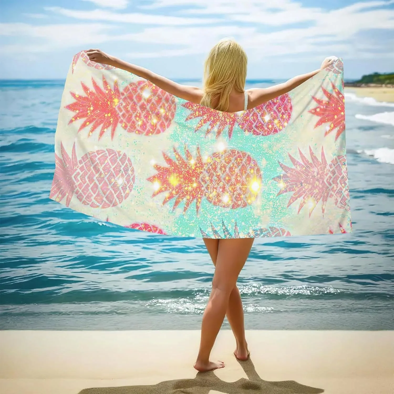 Pineapple arts Beach Towel for Family stuffs friends Gifts Quick-Dry Sand free For Bath Yoga Tourism Beach GYM Camping Swimming