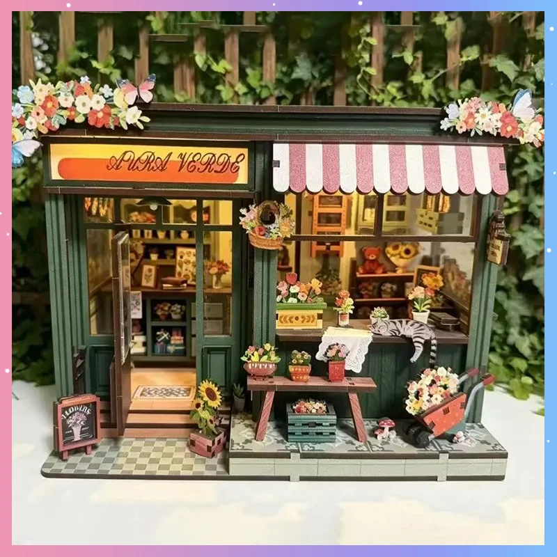 diy-book-nook-aura-verde-flower-room-model-building-kits-wooden-handmade-assembly-miniature-home-office-decor-for-hobbyist-gift