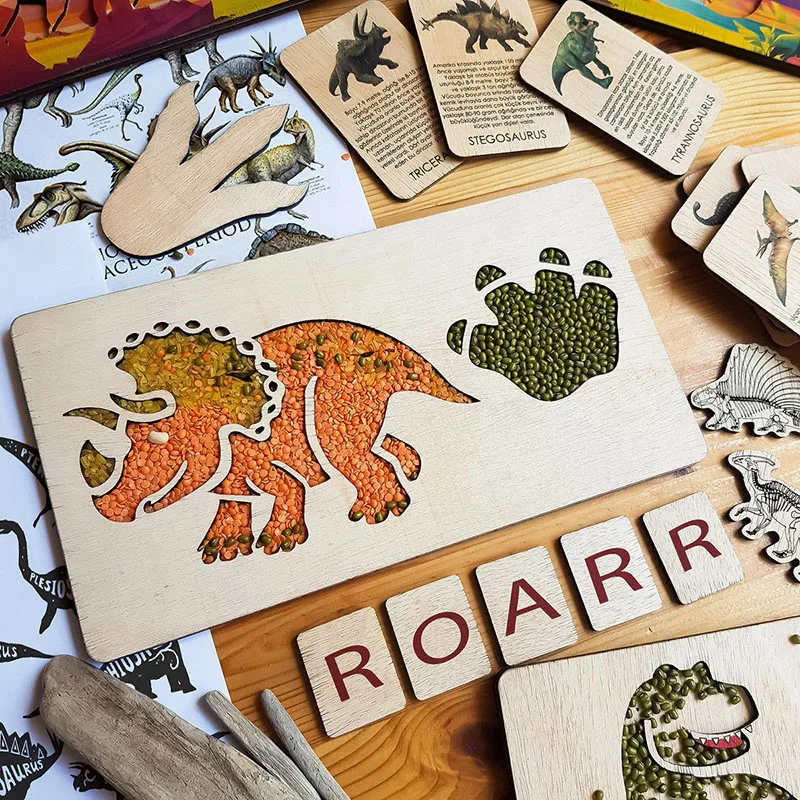 Montessori Kids Wooden Animal Sensory Tray Bee Butterfly Tools Cultivate Children Hands-on Ability Parent-child Toys Gift