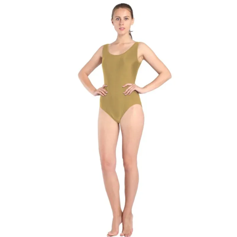CyAdult Women White Black Green Orange Gymnastics Leotard Ballet Dancewear Metallic Dance Leotard Bodysuit Gymnastic Unitard
