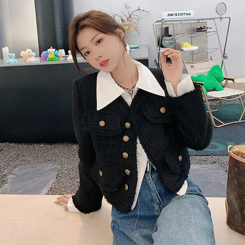 Camicetta bianca Donna Camisas De Mujer Couverture Colletto Manica lunga Cerniera Camicie Top corto Moda Casual Coreano Y2k Camicette