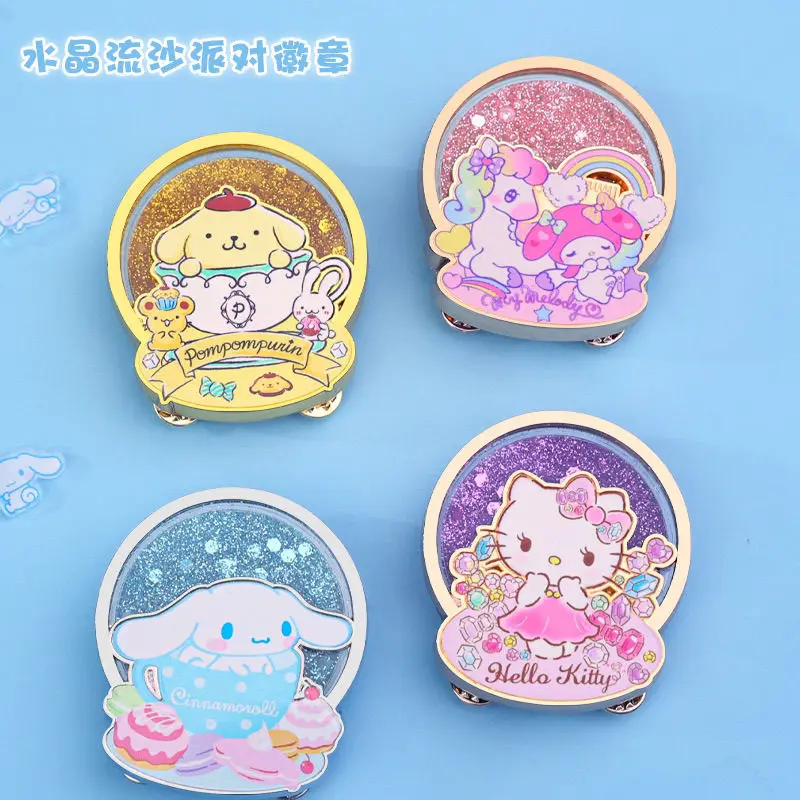 

Металлическая брошь с мультяшным изображением Hello Kitty Kuromi My melody, Детские студенческие сумки, аксессуары для одежды, подарки на день рождения, оптовая продажа