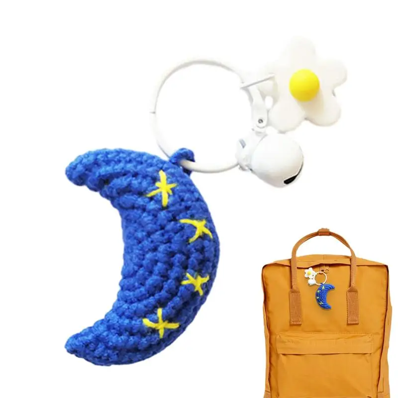 Keychain Pendant Knitted Cute Star/Moon/Sun Knitted Keychain Pendant Decorative Creative Bag Pendant Knitted Keychain For Bag